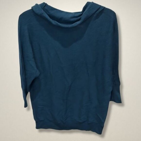 Moth Cowl Turtleneck Sweater‎ Knitted Fabric 3/4 Sleeves Bright Marine Blue W M - Picture 2 of 7